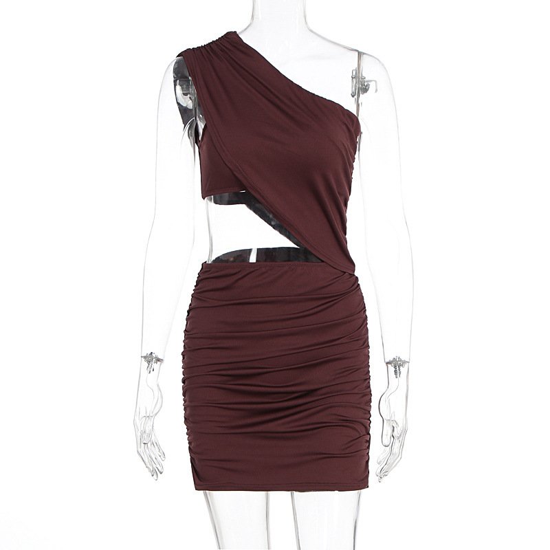 New Womens Fashion Off-shoulder Design Midriff-baring Bodycon Sheath Dress - Image 5