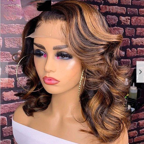 Split Lace Short Curly Hair Mechanism Synthetic Wigs - Image 3