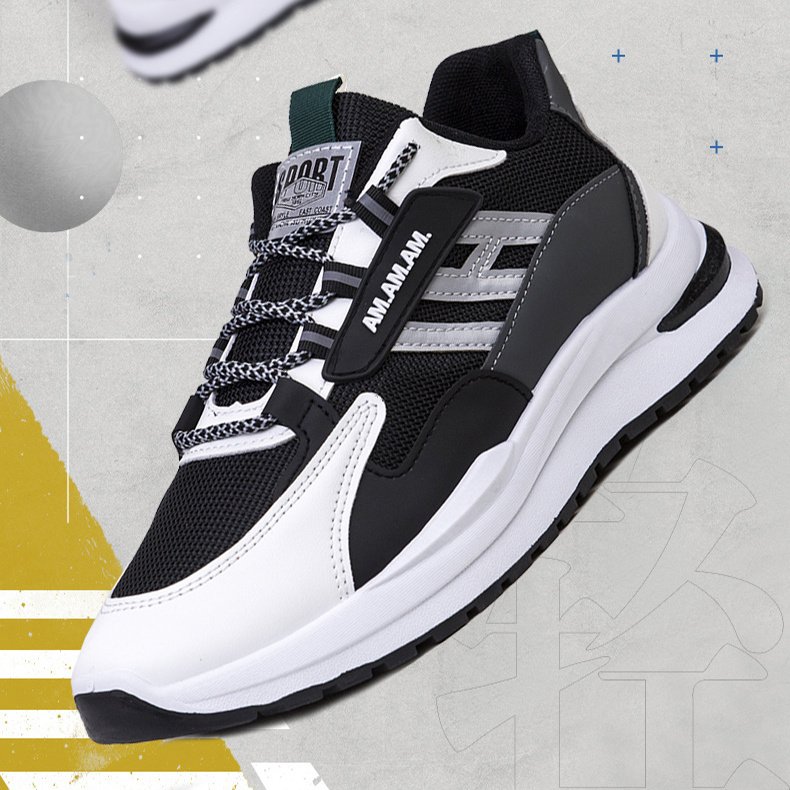 Men Sneakers White Sports Shoes Running Walking - Image 4