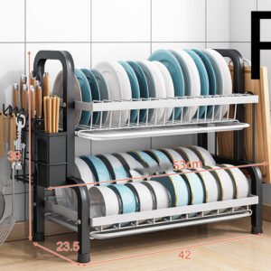 Kitchen Shelf Countertop Dish Drain Rack Small Household Dish Rack Cabinet Dish Storage Rack