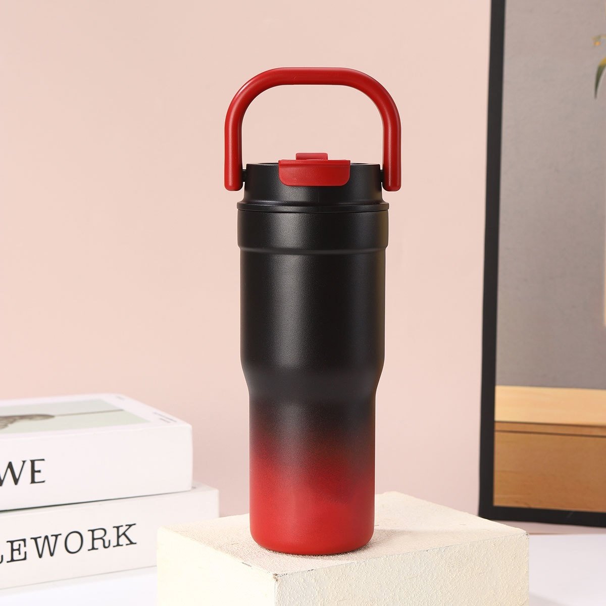 Outdoor Portable Large-Capacity Straw Cup Stainless Steel Mug - Image 8