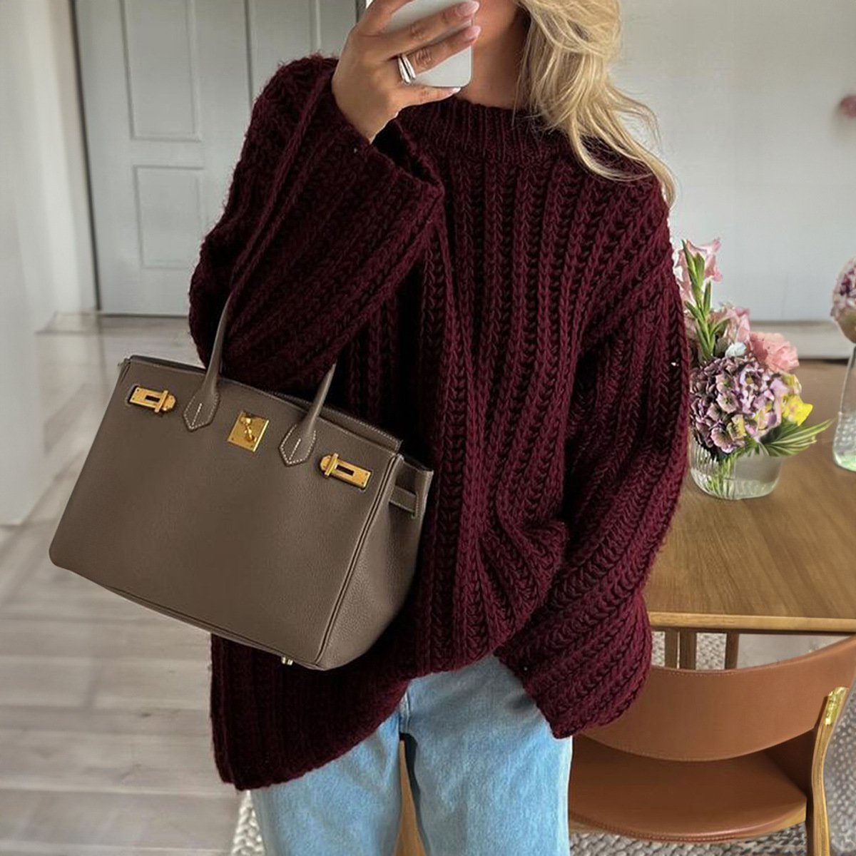 Casual Vacation Wool Coat Women's Clothing - Image 2