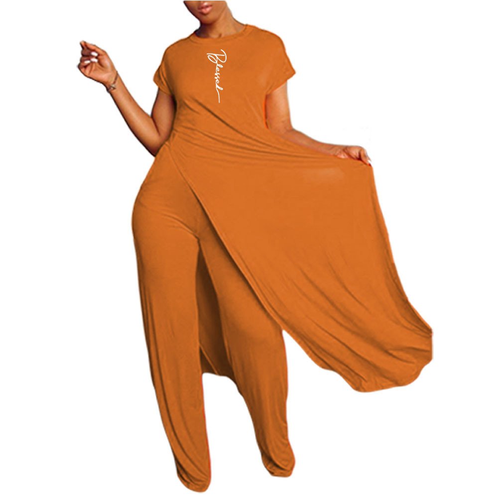 Loose Solid Color Casual Two-piece Short-sleeved Trousers - Image 7
