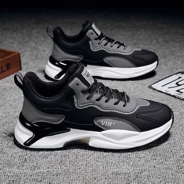 Fashion Black White Sneakers Casual Outdoor Lightweight Breathable Sports Shoes For Men - Image 5