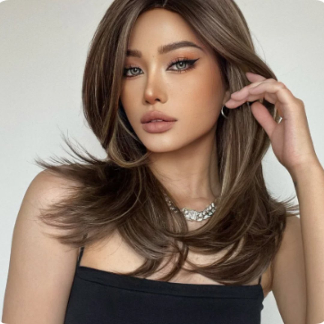 Mid-length Platinum Gradient Color Full-head Wig Chemical Fiber High-temperature Fiber - Image 5