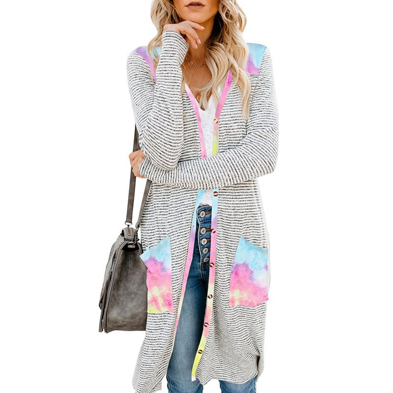 Women's Loose Solid Color Knit Sweater Women's Coat - Image 5