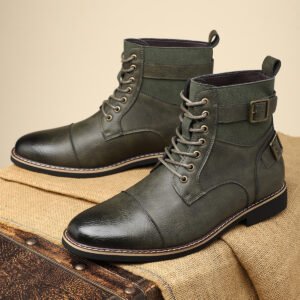 Non-slip Retro Mid-Top Pointed Men's Casual Martin Boots