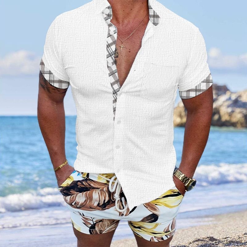 Lapel Beach Short Sleeve Shirt - Image 7