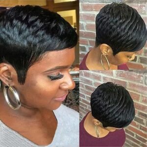 Women's Short Black Curly Wig