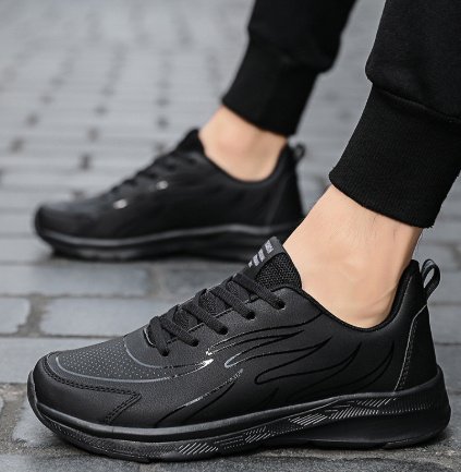 Black Leather-uppers Waterproof And Non-slip Running And Casual Shoes - Image 8