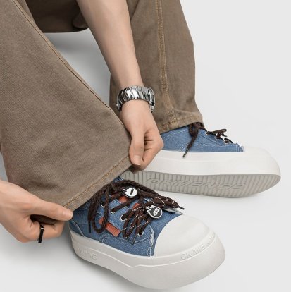 2026 New Spring Couple Canvas Skate Shoes, Toe-cap Height-increasing Casual Sneakers For Students & Men - Image 3