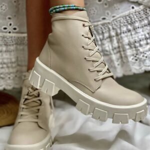 Women's Leather Boots Mid-tube Casual Short Boots