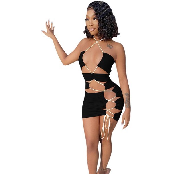 Women's New Products Irregular Drawstring Foreign Trade Women's Dresses - Image 5