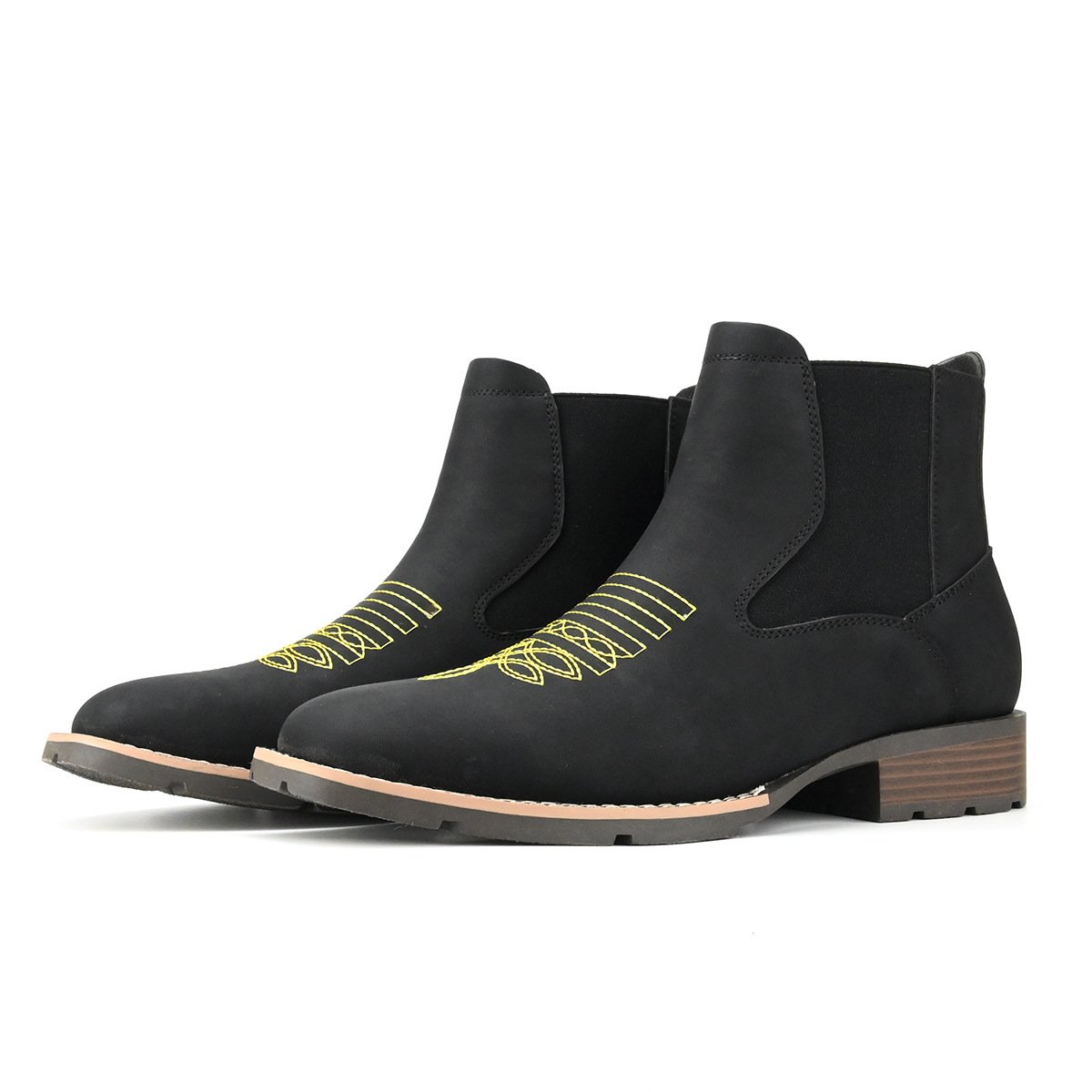 Embroidered Slip-on Chelsea Boots Men's Martin Boots - Image 8