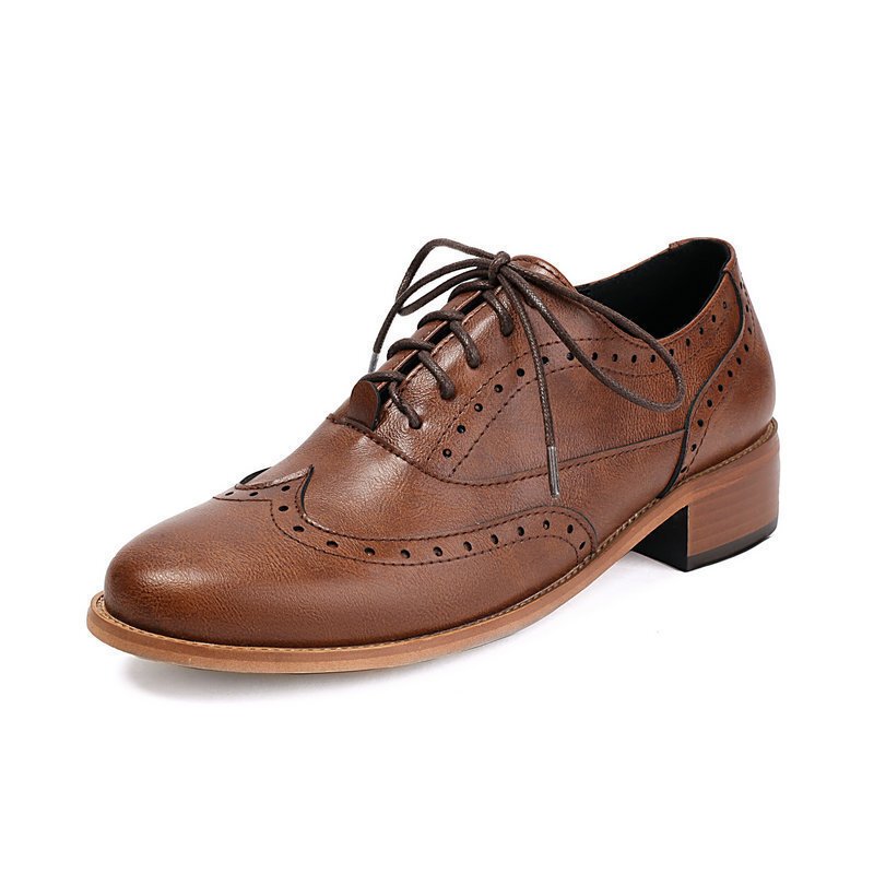 British Retro Oxfords Casual Shoes Lace-up Spring And Autumn Low-top Women - Image 2