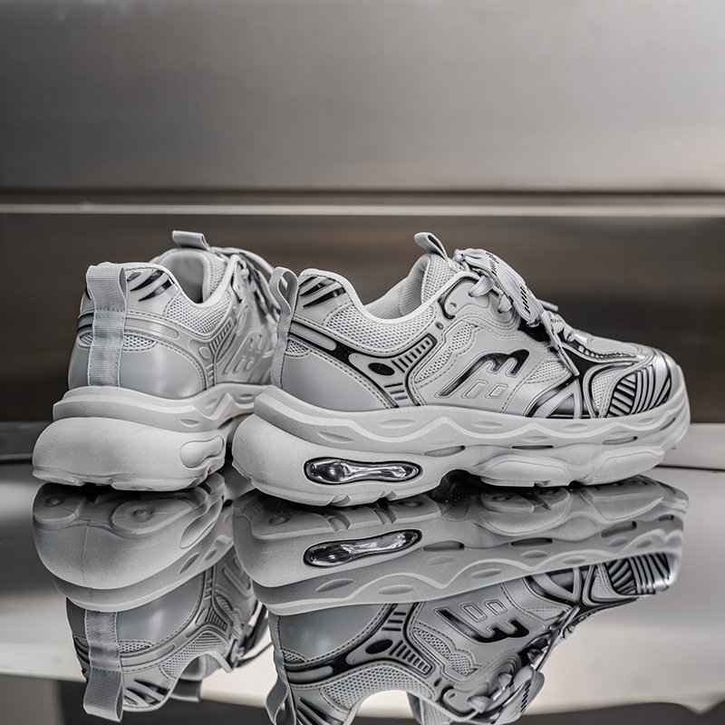 New Spring Men Breathable Mesh Dad Shoes, Trendy All-match Platform Anti-slip Casual Running Sports Sneakers - Image 5