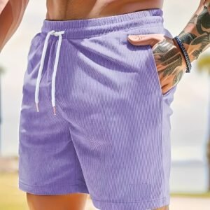 Plus-size Corduroy Beach Shorts For Men