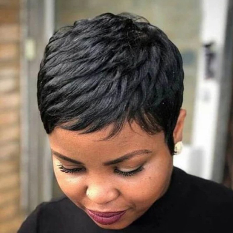 New Black Short Hair Trend Fluffy Wig Headgear - Image 2