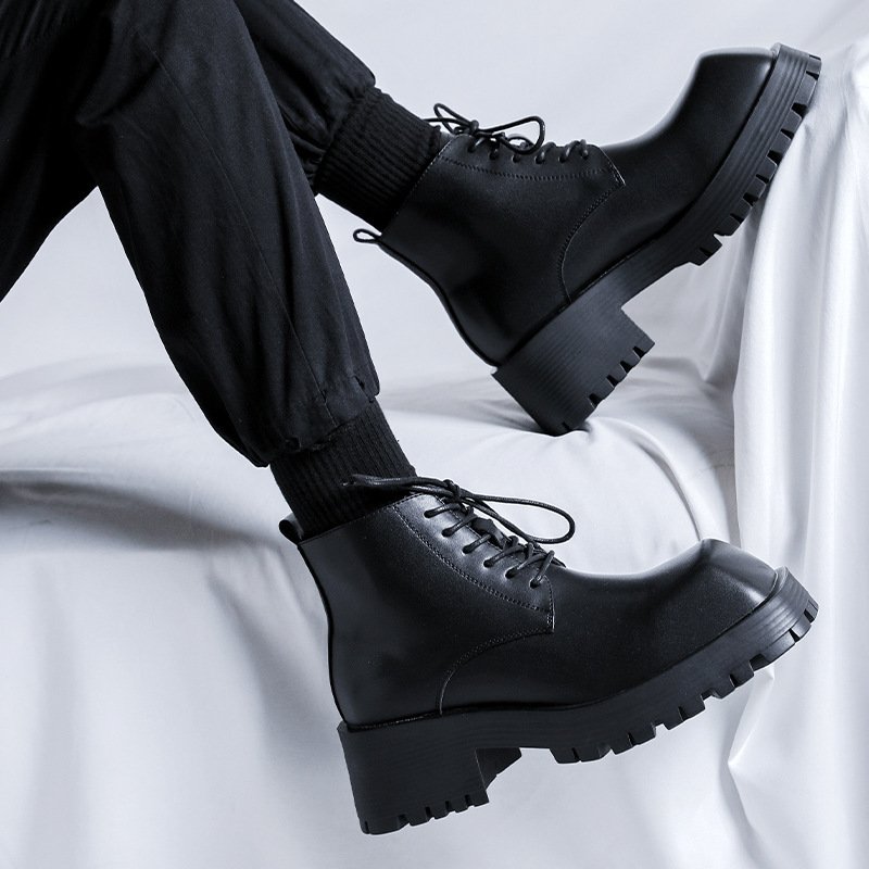Men's British-style Thick-Soled Formal Shoes Rhino-Horn Derby Style - Image 3