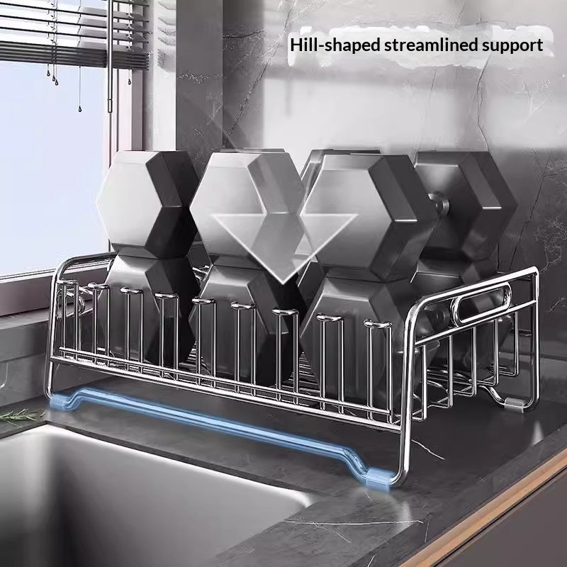 304 Stainless Steel Bowl And Dish Drain Rack Kitchen Shelf - Image 7