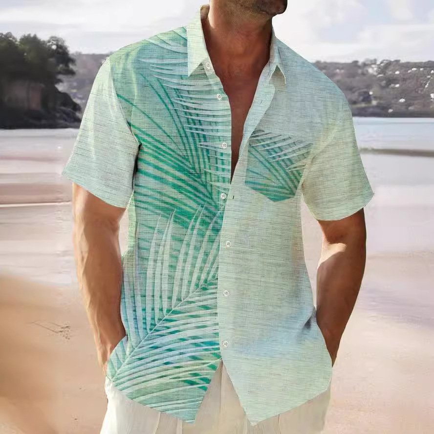 Lapel Beach Short Sleeve Shirt - Image 8