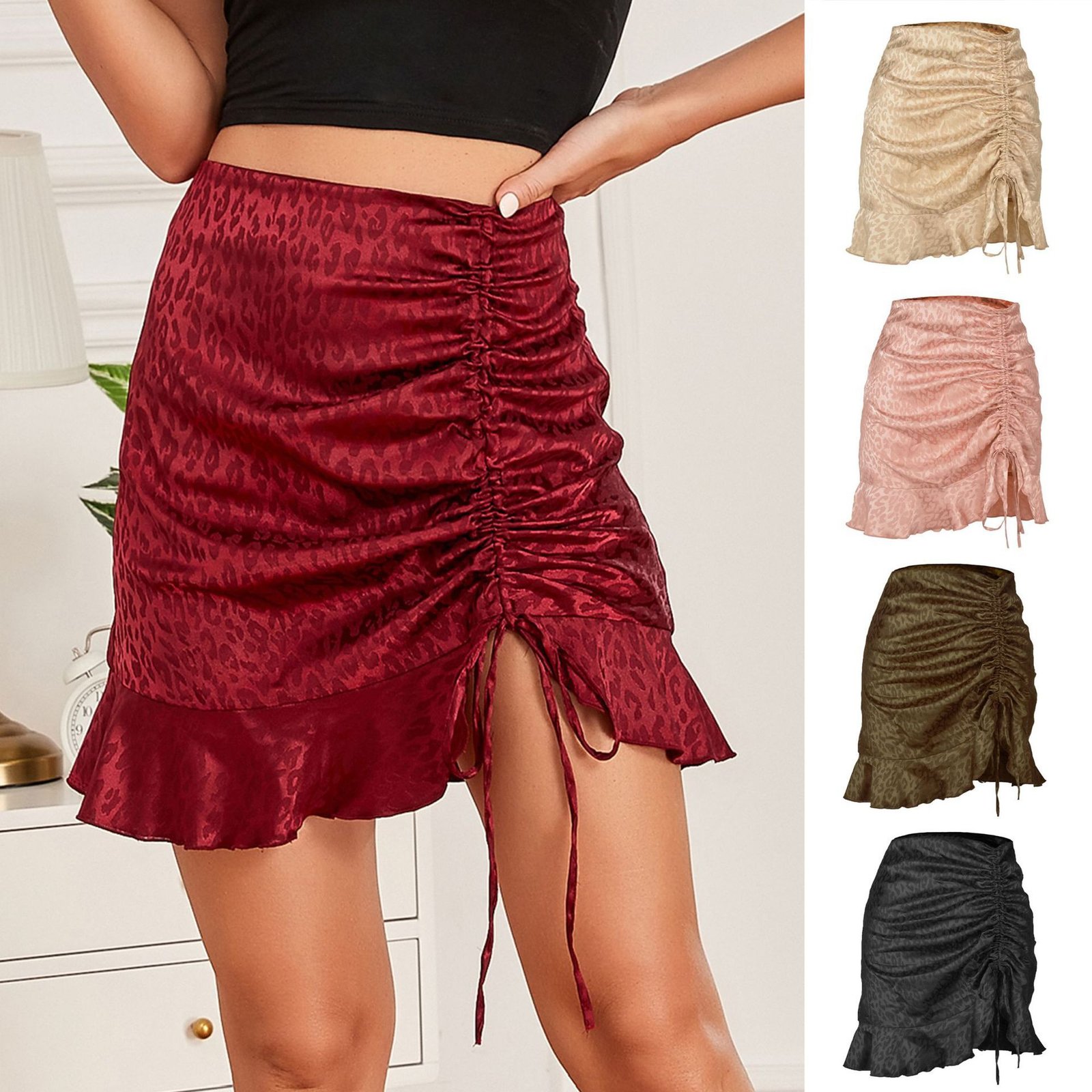 Women's Sexy Jacquard Satin Zipper Bust Mermaid Skirt - Image 6