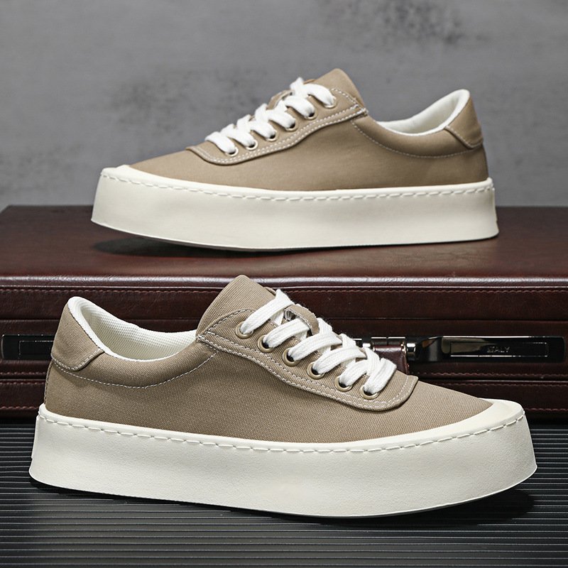 Mens Breathable Canvas Board Shoes With A Height-increasing Sole - Image 6