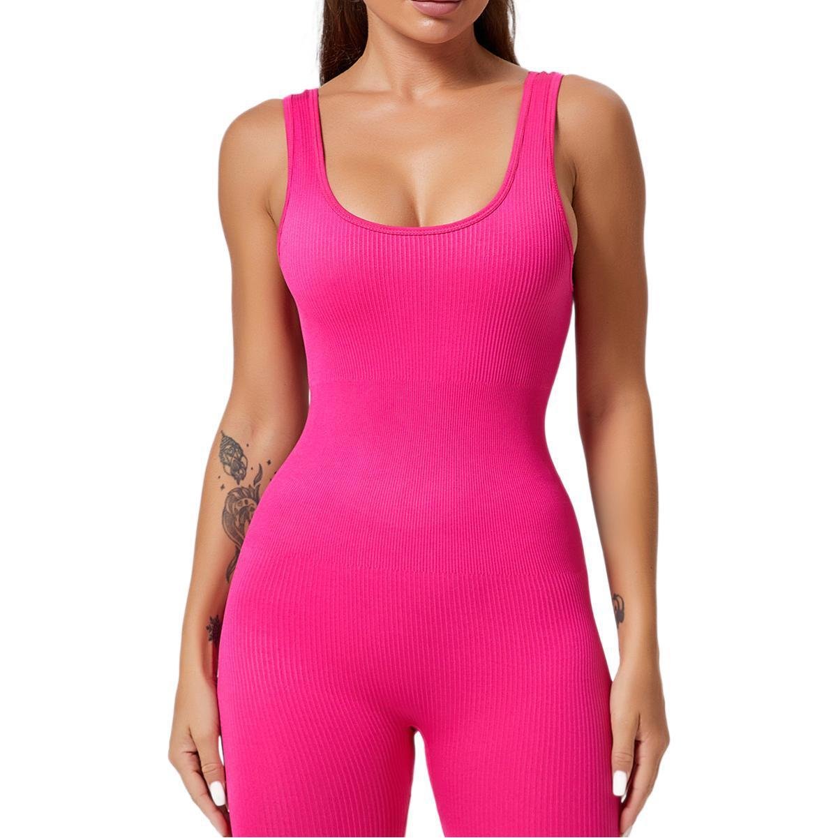 Threaded-knit Tummy-control Butt-lifting Form-fitting Breathable U-neck Bodysuit - Image 9