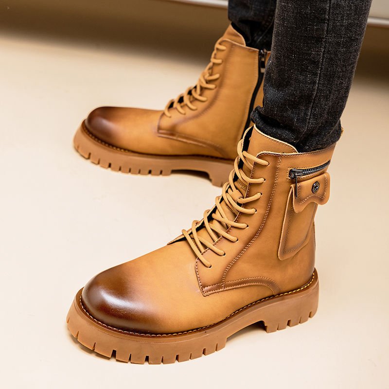 Martin Boots Men's Leather High-top Leather Shoes - Image 7