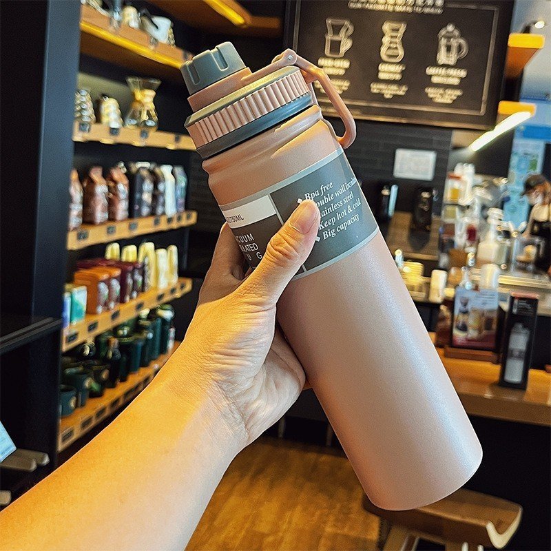 Portable Handle Stainless Steel Large Capacity Vacuum Cup - Image 4