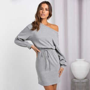 Women's Fashion Sloping Shoulder Two Wear Round Neck Waist Skirt