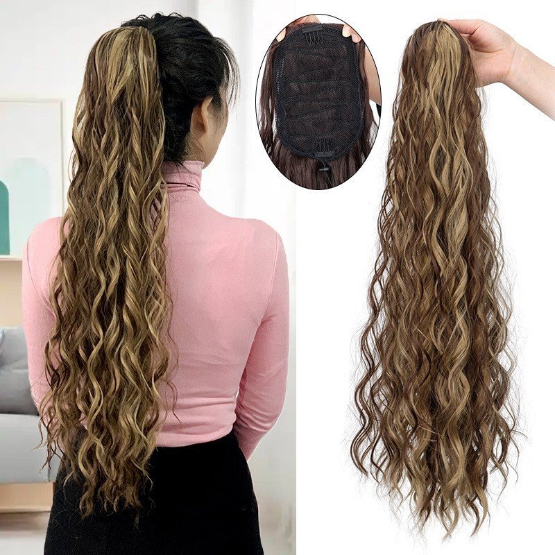Water Ripple Long Curly Hair Fluffy Corn Curler Hair Extension - Image 4