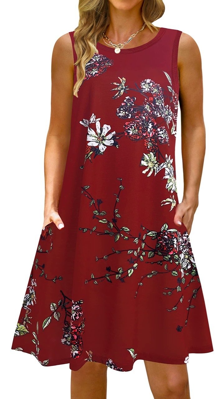 Printed Vest Pocket Dress Women - Image 7