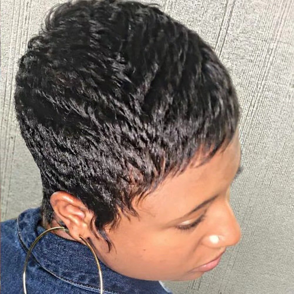 Women's Short Black Curly Wig - Image 4