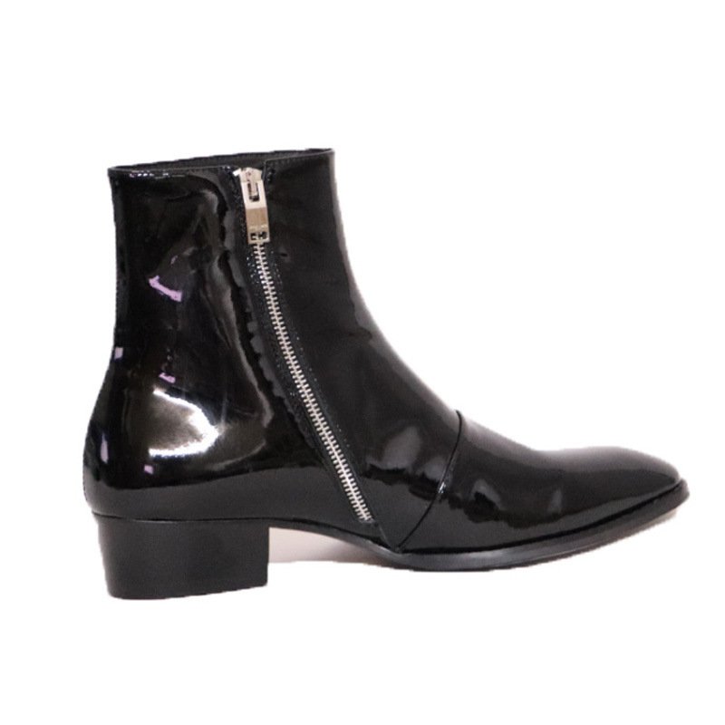 Men's Chelsea Boots Leather Pointed-Toe Dr Martens Style Boots - Image 4