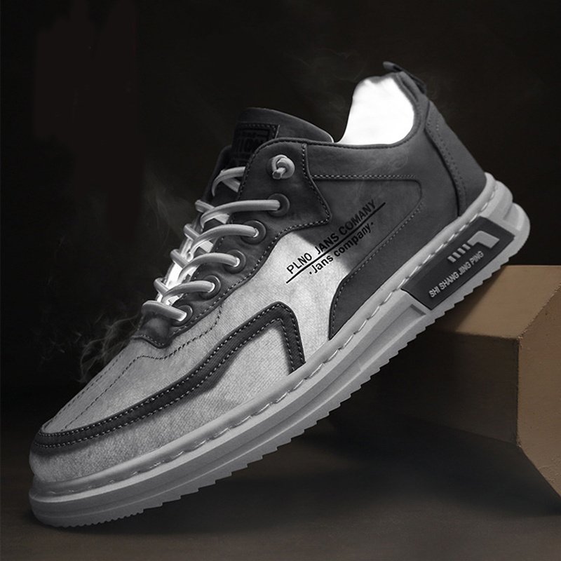 Men Sneakers Lace-up Letter Print Platform Canvas Shoes Sports - Image 9