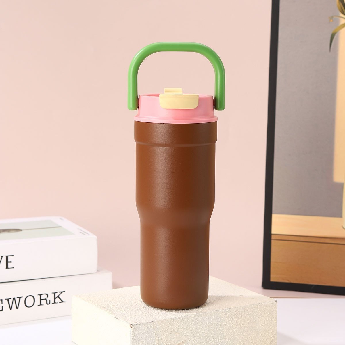 Outdoor Portable Large-Capacity Straw Cup Stainless Steel Mug - Image 9