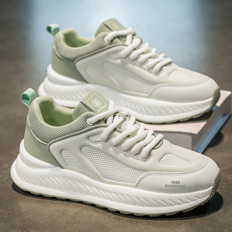 Men's New Spring Breathable Hollow Mesh Sneakers, Versatile Height Increasing Running Athletic Trendy Shoes For Teenagers - Image 3