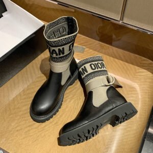 Knit Breathable Paneled Platform Stretch Boots