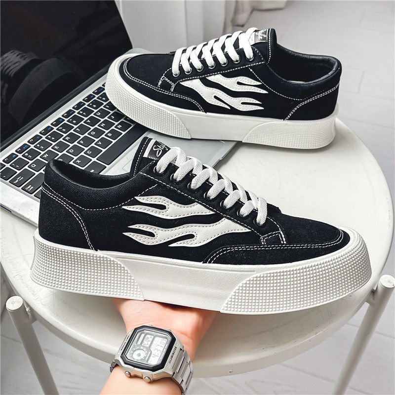 Men's All-match Low Top Canvas Shoes Platform Sneakers - Image 8