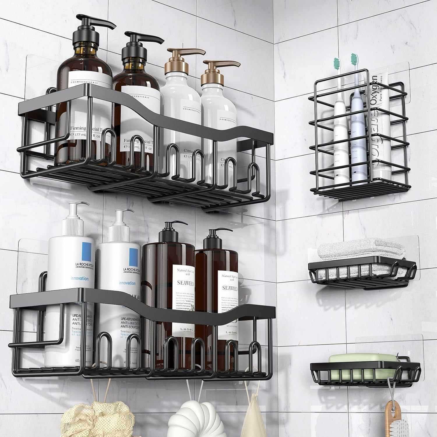 Bathroom Storage Rack Set Large Capacity - Image 3