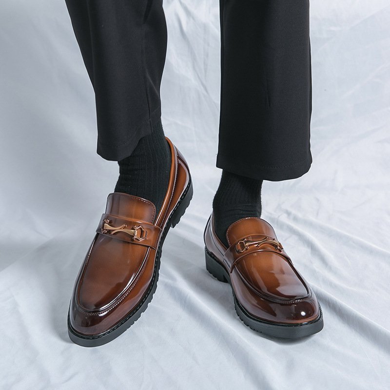 New-style Soft-leather Mens Shoes With A Glossy Finish For Foreign Trade - Image 3