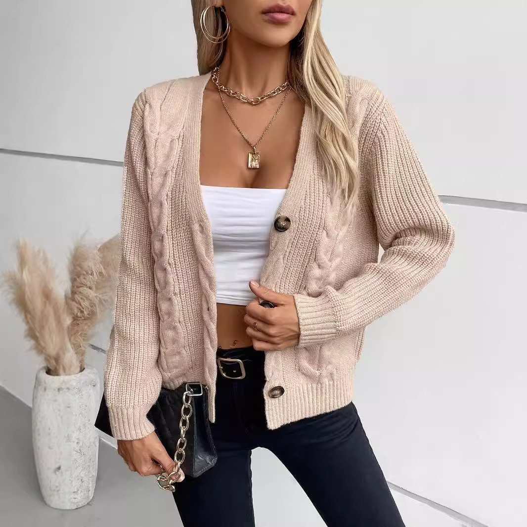 Vintage Single-breasted Sweater Women's Coat - Image 4