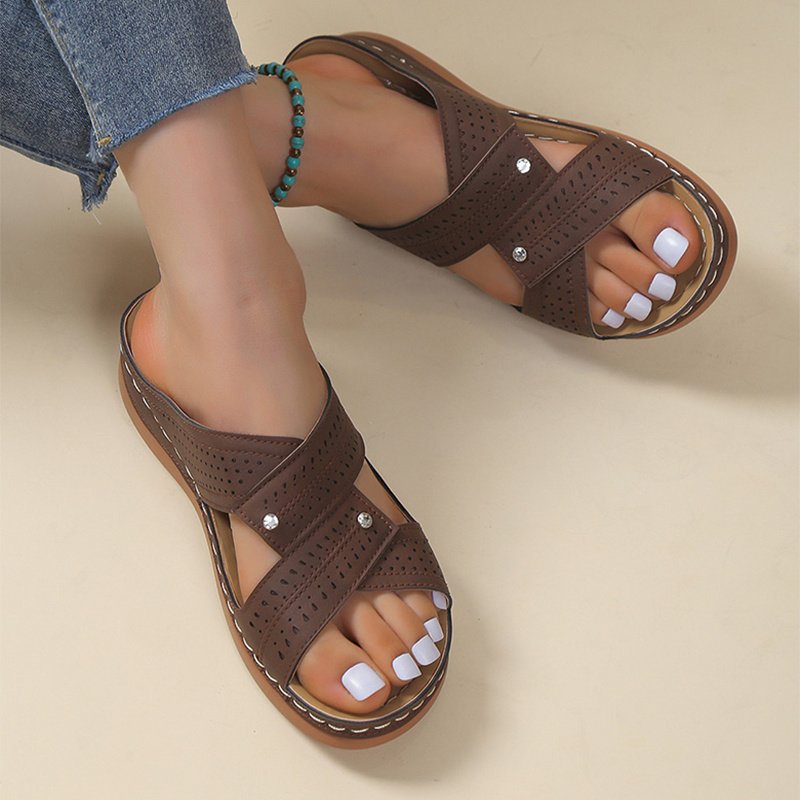 Summer Slippers Women Low Heels Wedges Sandals Non Slip Beach Shoes - Image 3