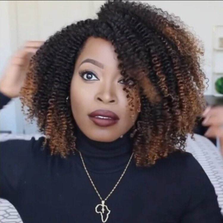 Wig Black Brown African Small Curly Short Curly Hair Synthetic Wigs - Image 3
