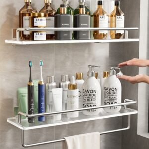 Bathroom No-Drill Storage Golden Shelf