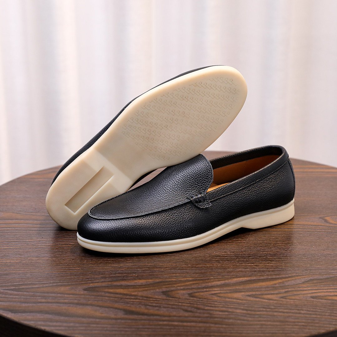 Mens Casual Shoes Made From Soft, Lychee-patterned Genuine Leather - Image 3