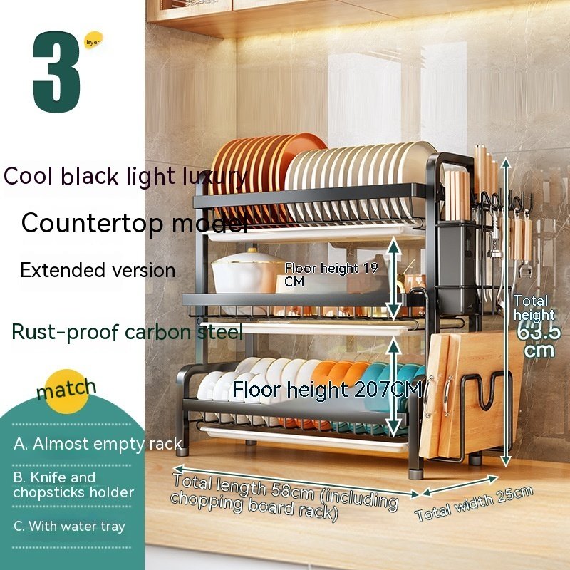 Kitchen Dish Rack Draining Rack Bowl - Image 6