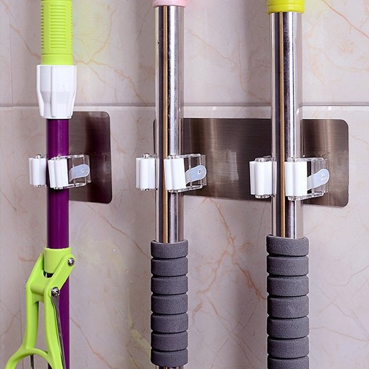 Colorful Multi-Purpose Hooks Wall Mounted Mop Organizer Holder RackBrush Broom Hanger Hook Kitchen Bathroom Strong Hooks