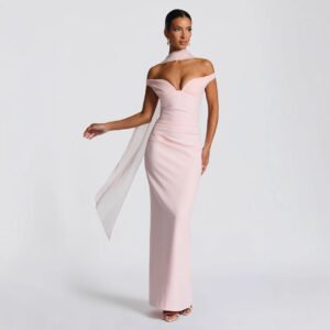 Sexy Hot Girl Tube Top Off-shoulder Waist Elastic Hip Dress